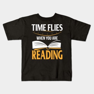 Time Flies When You Are Reading Kids T-Shirt